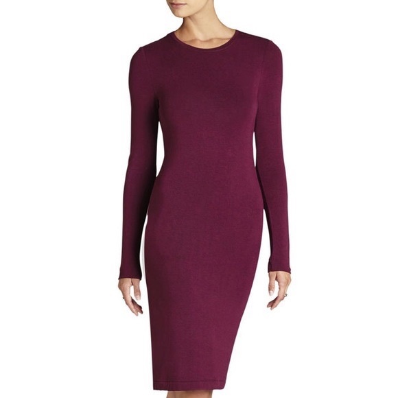 BCBGMAXAZRIA Savannah Cut Out Dress NWT $118 sz XS Bordeaux - Picture 4 of 12
